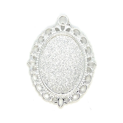 Oval 18x25mm Lace Photo Pendant Charm - Perfect Pendants Plus