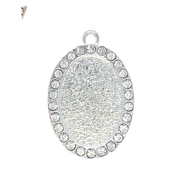 18x25mm Rhinestone Oval Setting - Perfect Pendants Plus