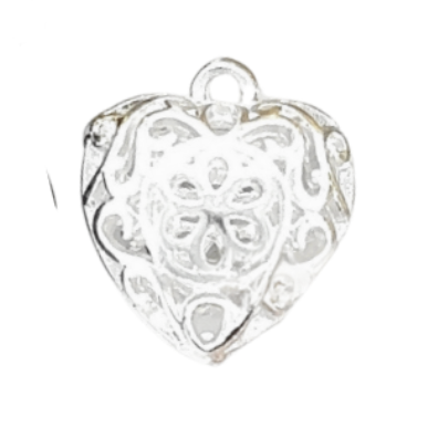 Jewelry Making Charms Filagree Heart Charm Includes Jump Ring - Perfect Pendants Plus