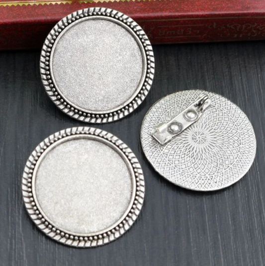 DIY KIT 25mm Round Beaded Suit Lapel Pins Memorial Keepsakes - Perfect Pendants Plus