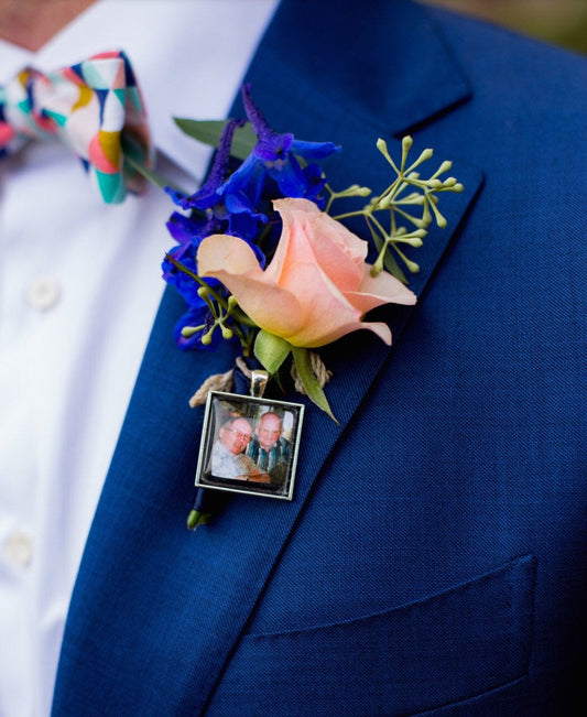 Groom Memorial Charm with Photo - Perfect Pendants Plus