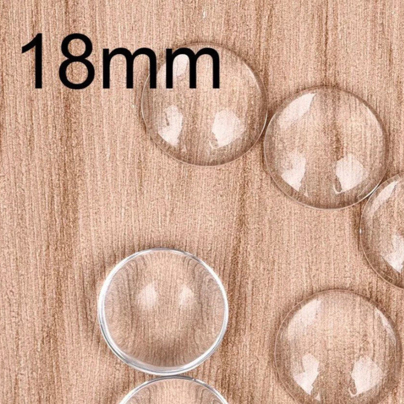 18mm Round Glass Cabochons Round Clear - Perfect Pendants Plus