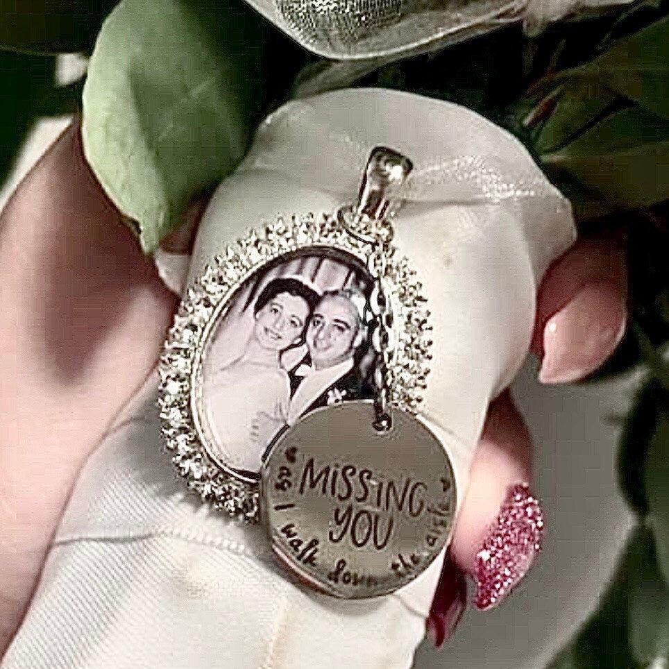 Wedding Bouquet Charms for Memorial Photos to Walk Down the Aisle - Perfect Pendants Plus