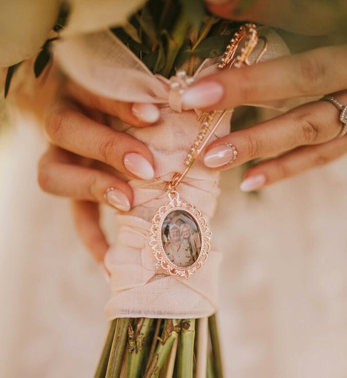 Walk With Me Wedding Memorial Photo Charm - Perfect Pendants Plus