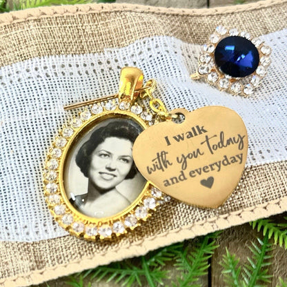 Something Blue Wedding Photo Charm & Pin - Perfect Pendants Plus