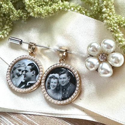 Custom Made Pearl Memorial Wedding Bouquet Keepsake - Perfect Pendants Plus