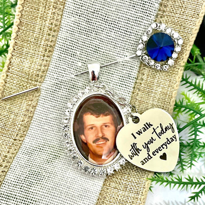 Something Blue Wedding Photo Charm & Pin - Perfect Pendants Plus