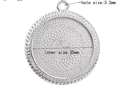 25mm Round Beaded Edge Pendant tray for Wholesale - Perfect Pendants Plus