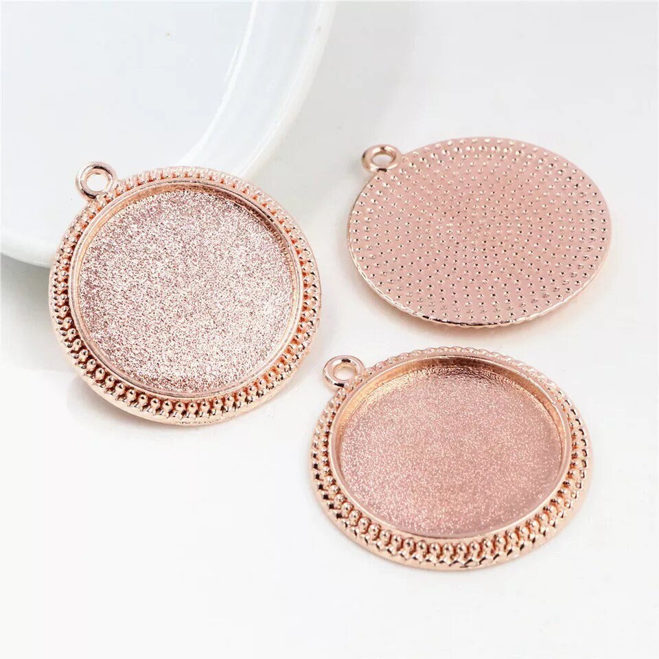 25mm Round Beaded Edge Pendant tray for Wholesale - Perfect Pendants Plus